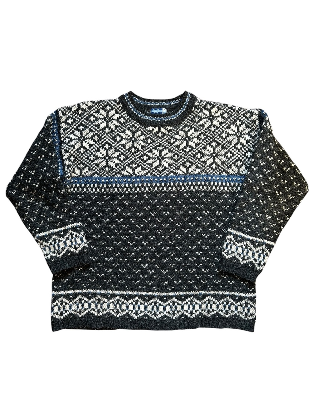 Vintage Venezia Jeans Wool Blend Chunky Boxy Knit Sweater
